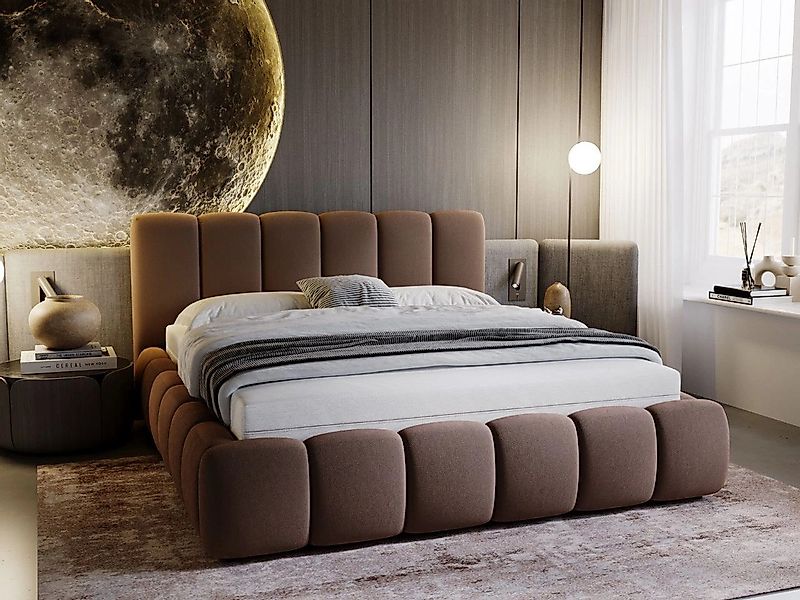 GrainGold Polsterbett mit Bettkästen CLOUD, Modern Bett mit Kopfteil - 200x günstig online kaufen