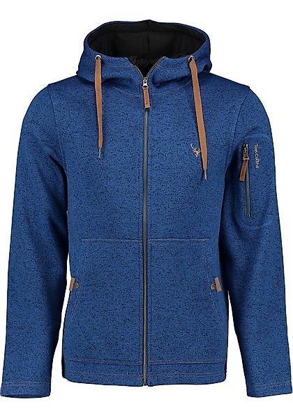 Tom Collins Strickfleecejacke Vazabi Herren Kapuzenjacke mit Hirsch-Sticker günstig online kaufen