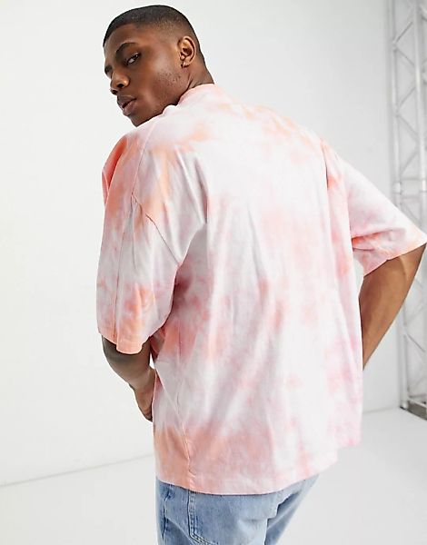 ASOS DESIGN – Bio-Oversize-T-Shirt mit halblangen Ärmeln und Streifen in ro günstig online kaufen
