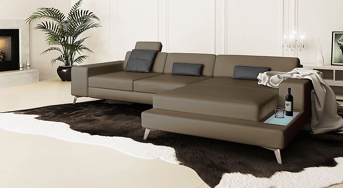 BULLHOFF Wohnlandschaft Wohnlandschaft Leder Ecksofa Designsofa »MÜNCHEN II günstig online kaufen