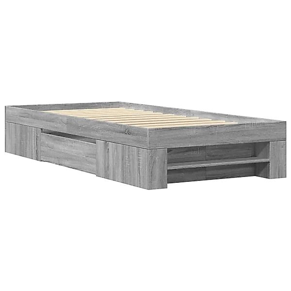 vidaXL Bettgestell Grau Sonoma 90x200 cm Holzwerkstoff 3295497 günstig online kaufen