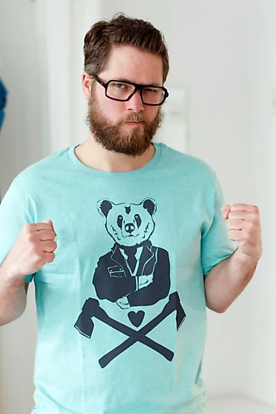 T-shirt "Bär" Bruno - Fair Wear T-shirt - Heather Mint günstig online kaufen