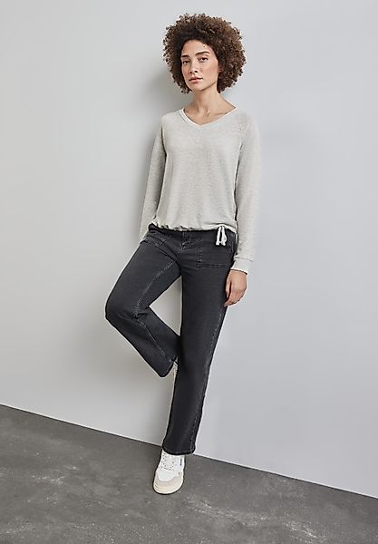 STREET ONE Langarmshirt Shirt mit Glitzer-Bündchen günstig online kaufen