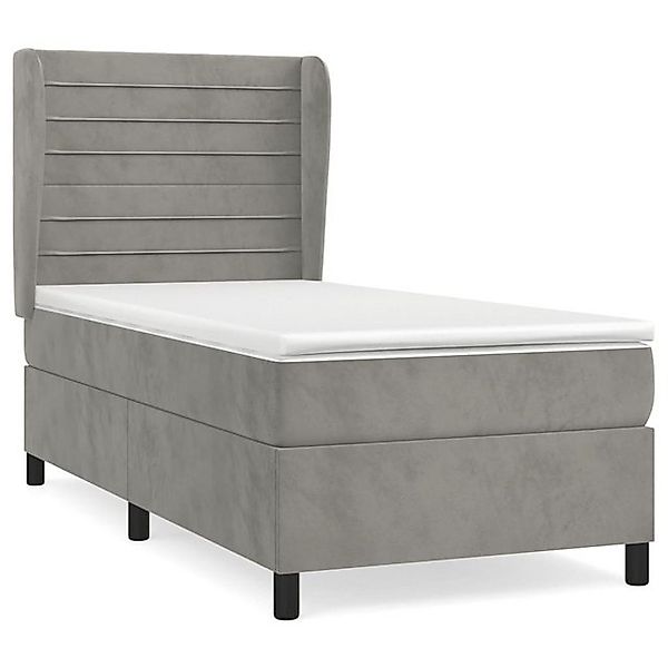 Vidaxl Boxspringbett Mit Matratze Dunkelgrau 100x200 Cm Samt günstig online kaufen