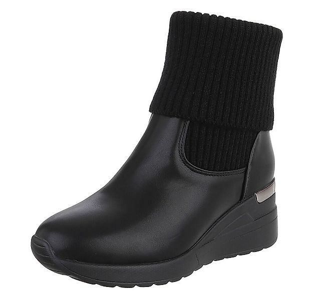 Ital-Design Modischer Stiefeletten mit Strickschaft für Damen Keilstiefelet günstig online kaufen