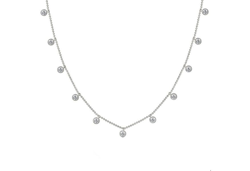 CAÏ Kette mit Anhänger 925/- Sterling Silber rhodiniert Anhänger rund Zirko günstig online kaufen