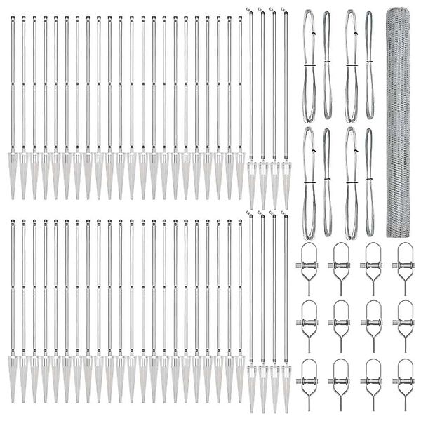 vidaXL Zaunpfosten Silber 100 x 1,5 m 25 mm Maschenweite Stahl 3353458 günstig online kaufen