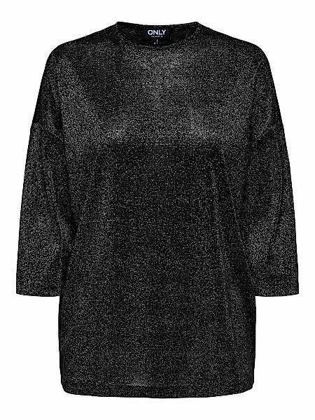 ONLY CARMAKOMA Oversize-Shirt "CARSILVERY GLAMOUR LUREX 3/4 TOP NOOS" günstig online kaufen