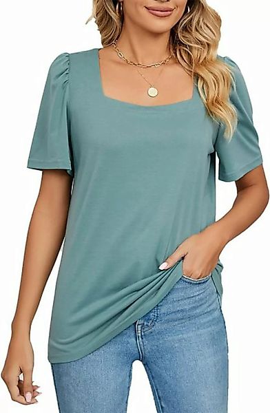 BlauWave Kurzarmshirt Frauen Sommer Square Neck Drop Shoulder Bluse (1-tlg. günstig online kaufen
