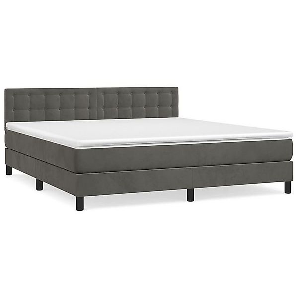 furnicato Bett Boxspringbett mit Matratze Dunkelgrau 160x200 cm Samt (1-tlg günstig online kaufen