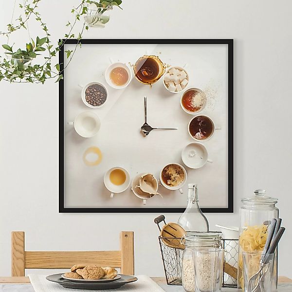 Bild mit Rahmen Küche - Quadrat Coffee Time günstig online kaufen
