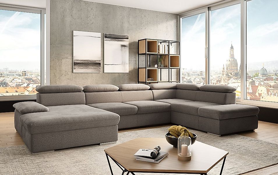 sit&more Wohnlandschaft "Valantine U-Form, B: 349 cm" mit Arm- & Kopfteilve günstig online kaufen