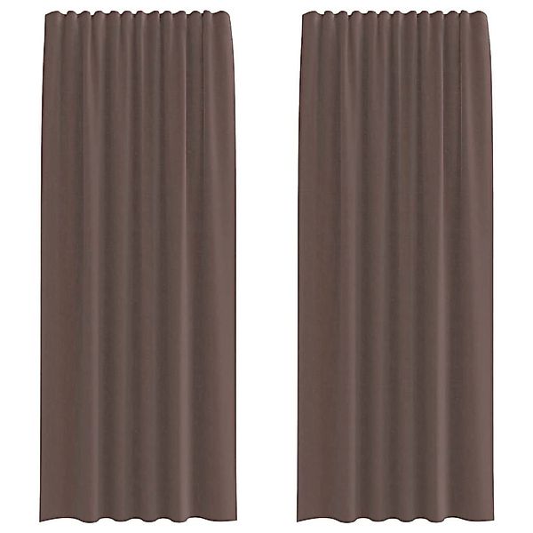 vidaXL Voile Vorhänge mit Lasche 2 Stk Braun 4102263 günstig online kaufen