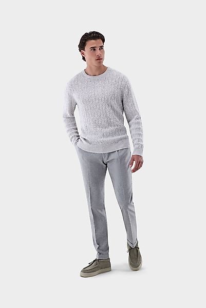 Rundhalspullover mit Zopfstrick und Kaschmir günstig online kaufen