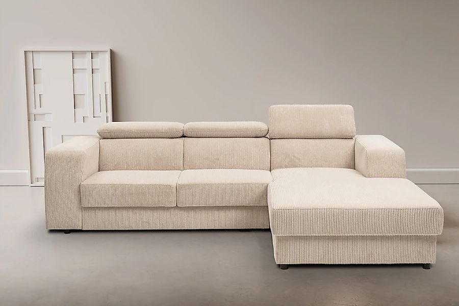 WERK2 Ecksofa "Cherry", Ecksofa mit verstellbaren Kopfteilen, Schlaffunktio günstig online kaufen