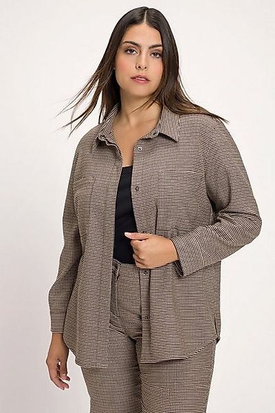 Ulla Popken Shirtjacke Shaket Karomuster Hemdkragen günstig online kaufen