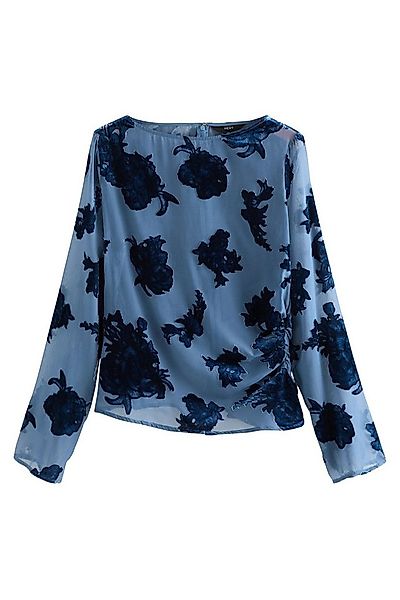 Next Blusenshirt Transparentes Langarmoberteil mit Samtbeflockung (1-tlg) günstig online kaufen