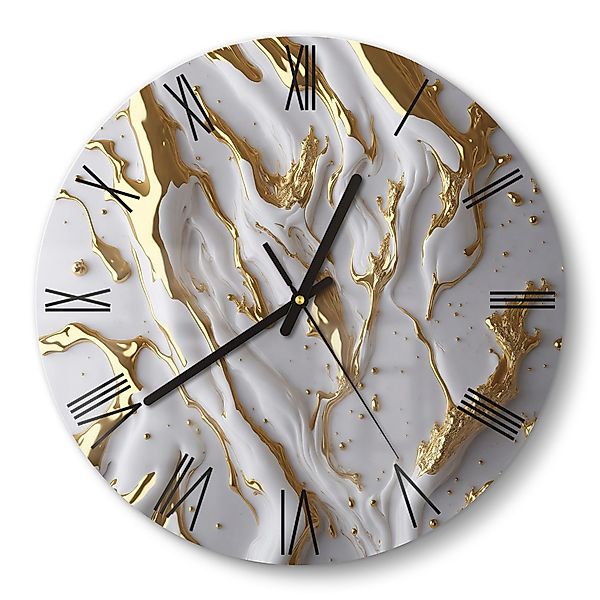 DEQORI Wanduhr 'Goldene Fließkraft' (Glas Glasuhr günstig online kaufen