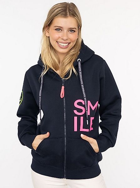 Zwillingsherz Kapuzensweatjacke "Alissa" mit SMILE, gesticktem Herz am Arm günstig online kaufen