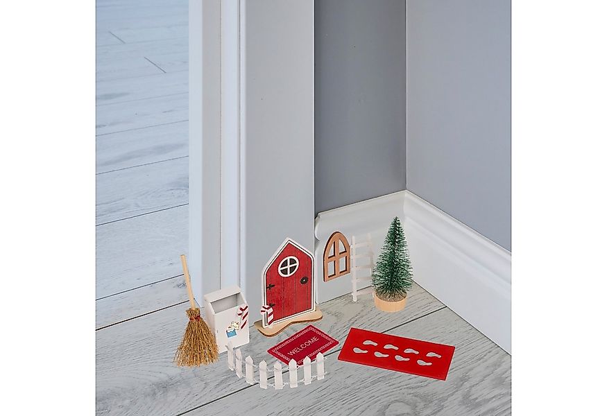 Out of the Blue Dekofigur Weihnachtselfen Tür-Set Dekoartikel - Weihnachtsd günstig online kaufen