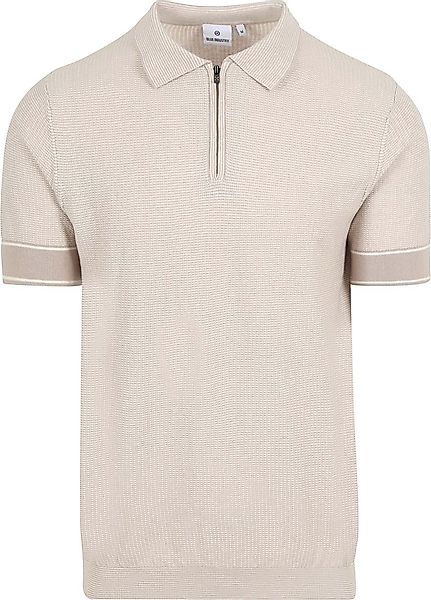 Blue Industry Knitted Polo Shirt Struktur Beige - Größe L günstig online kaufen