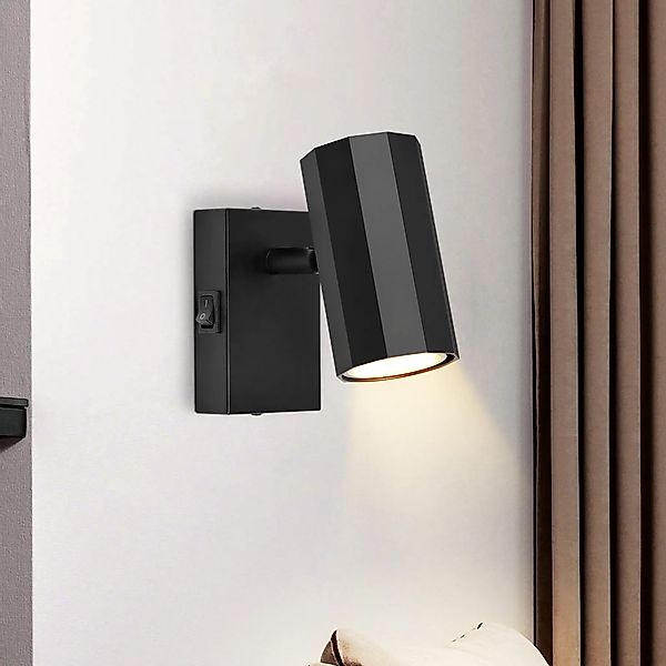 Nettlife Wandstrahler Schwarz mit Schalter Retro günstig online kaufen