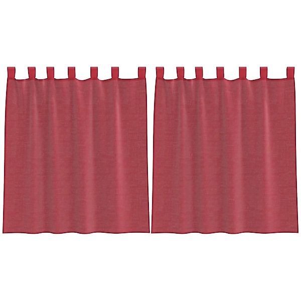 vidaXL Voile Vorhänge mit Stangentaschen 2 Stk Weinrot 4102246 günstig online kaufen