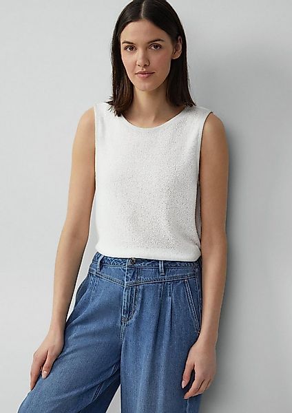 s.Oliver Muscleshirt T-Shirt Semitransparentes Stricktop mit Rundhalsaussch günstig online kaufen