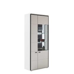 Esszimmer Vitrine weiss in modernem Design 199 cm hoch günstig online kaufen