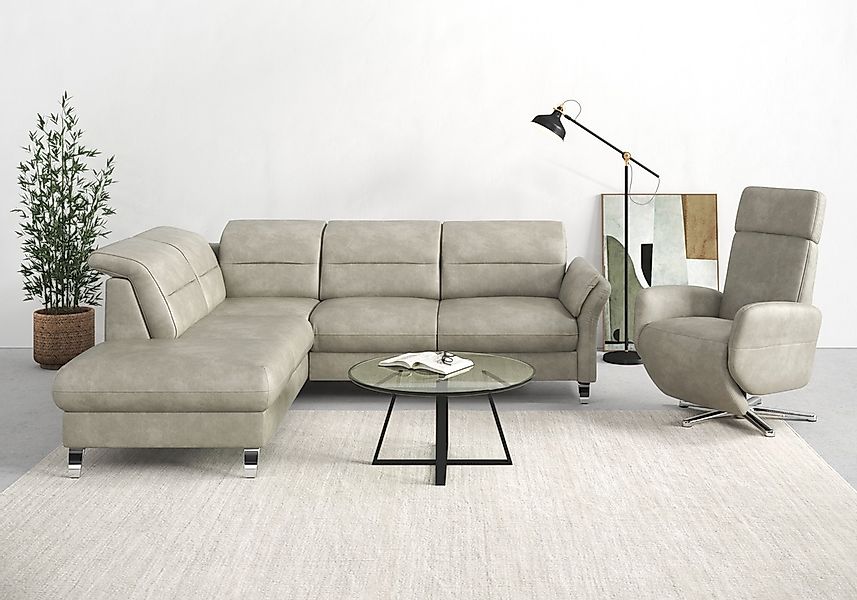 sit&more Ecksofa "Grenoble L-Form mit Federkern" wahlweise mit Bettfunktion günstig online kaufen