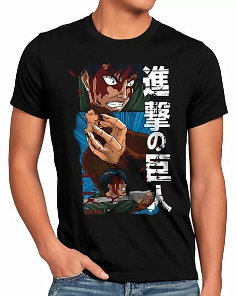 style3 Print-Shirt Herren T-Shirt Levi Vs Bestial titan anime japan on mang günstig online kaufen