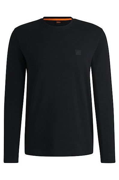BOSS ORANGE T-Shirt T-Shirt mit langen Ärmeln mit gewebtem Logo-Aufnäher günstig online kaufen