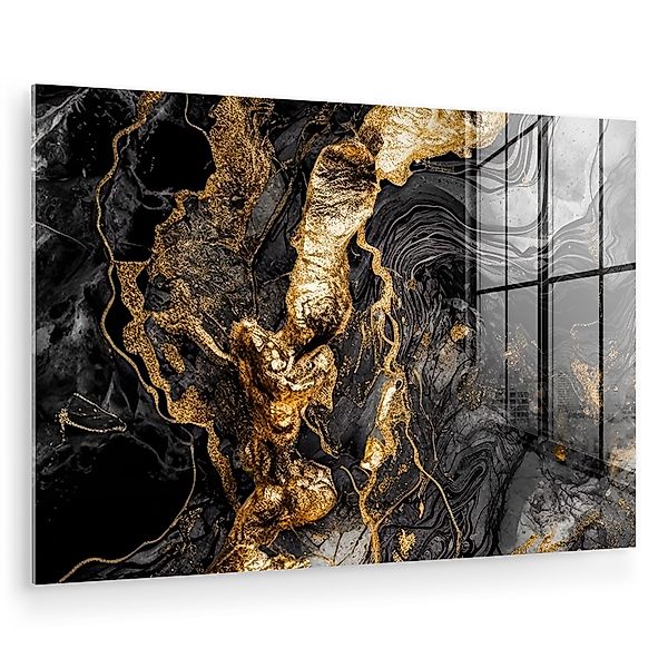 MuchoWow Acrylglasbild Marmor - Schwarz - günstig online kaufen