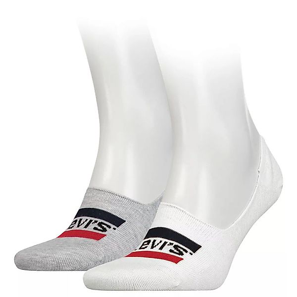 Levi´s ® Rise Sportswear Logo Low Socken 2 Paare EU 43-46 White / Grey günstig online kaufen