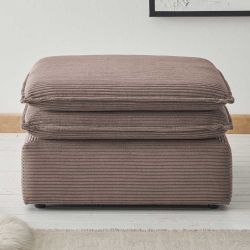 Cord Sitzhocker modern in Hellbraun quadratische Form günstig online kaufen