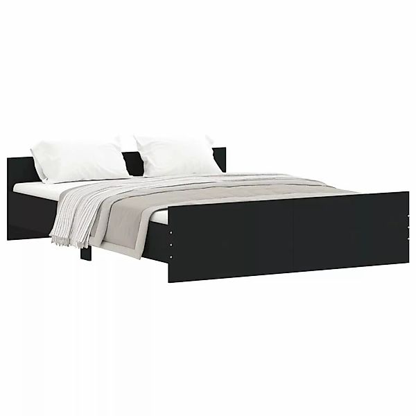vidaXL Bettgestell mit Kopf- und Fußteil Schwarz 140x200 cm1899620 günstig online kaufen