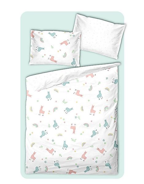 soma Babybettwäsche Perkal Baby Wende Bettwäsche 100x135 Alpaka Lama Regenb günstig online kaufen