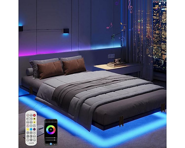 oyajia Bettgestell Doppelbett 140x200cm mit Lattenrost, Schwebebett Gestell günstig online kaufen