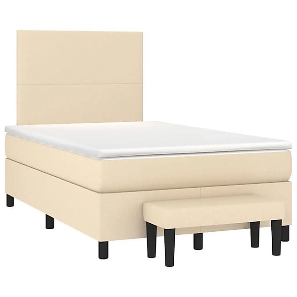 vidaXL Boxspringbett mit Matratze Creme 120x200 cm Stoff 3136426 günstig online kaufen