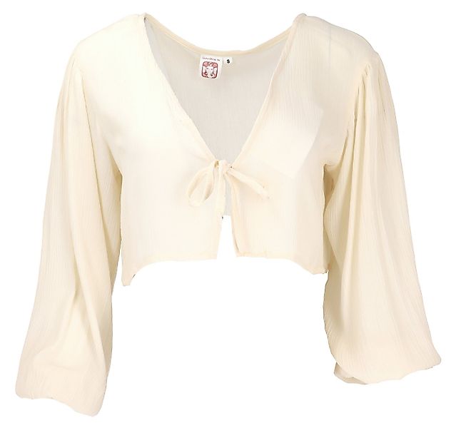 Guru-Shop Longbluse Luftige offene Boho Bluse mit Pluderärmeln -.. günstig online kaufen