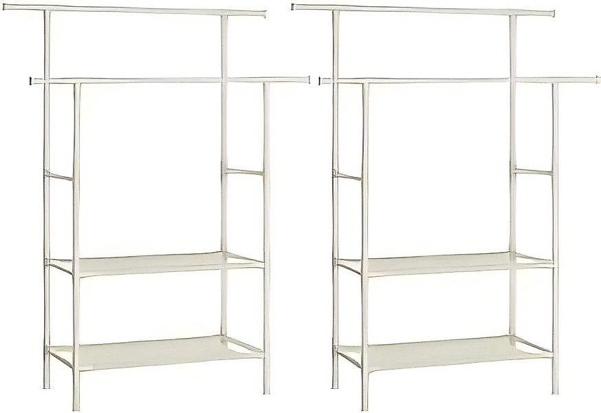 SONGMICS Kleiderständer, mit 2 Kleiderstangen, 2 Ablagen, bis 70 kg belastb günstig online kaufen