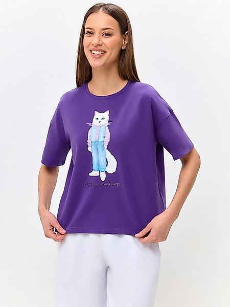 CAT by maniita lacitta Kurzarmshirt Oversized T-Shirt mit Katzenprint WALKI günstig online kaufen