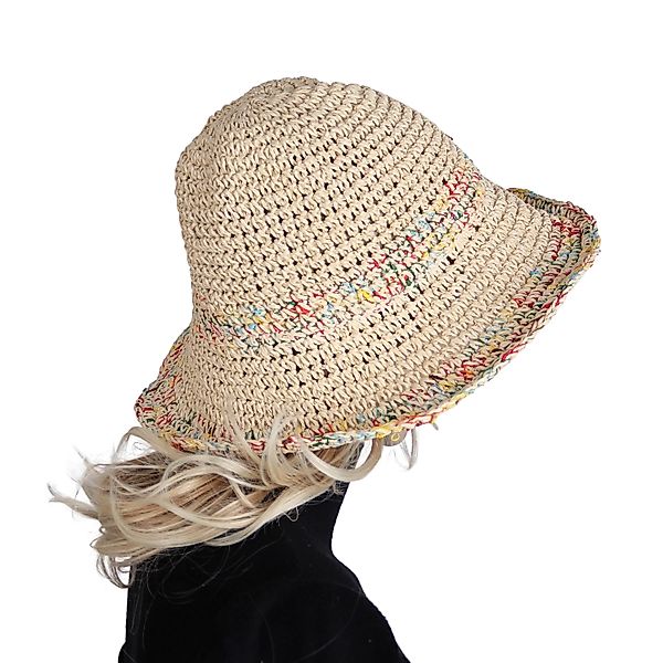 MIRROSI Strohhut Sonnenhut Sommerhut Strandhut Meliert günstig online kaufen