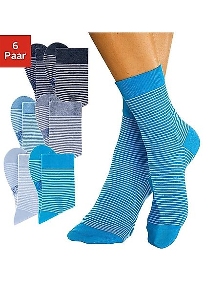 H.I.S Socken Packung, 6 Stk. tlg. mit druckfreiem Bündchen günstig online kaufen