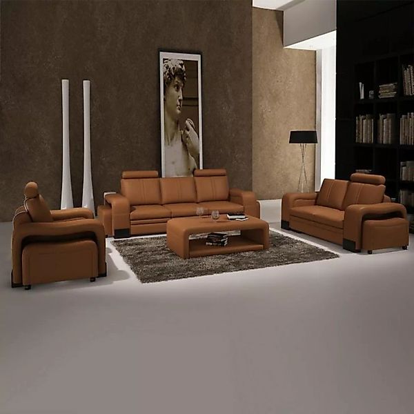 JVmoebel Sofa Sofa 3-Sitzer Ledersofa Couch Fernsehsessel Polstersofa Loung günstig online kaufen