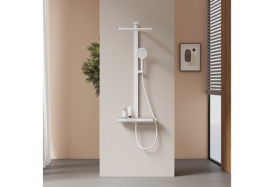 EMKE Duschsystem DuschsäuleSet mit 40cm Thermostat Ablage Regendusche und K günstig online kaufen