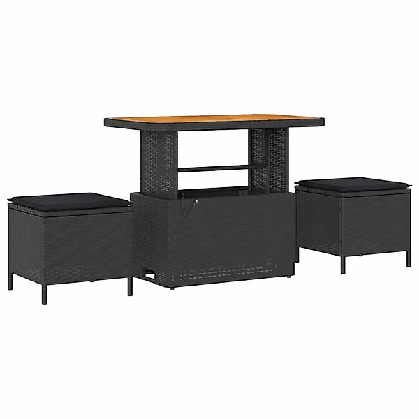 vidaXL Garten Essgruppe 3-Tlg Schwarz Poly Rattan 42007916 günstig online kaufen