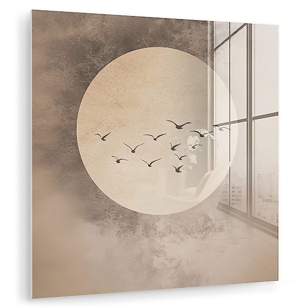 MuchoWow Acrylglasbild Vogel - Beige - günstig online kaufen