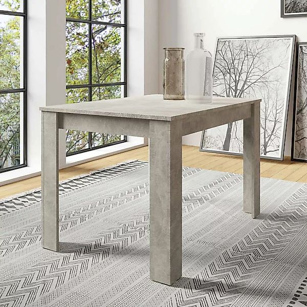 Industrial Küchen Tisch in Beton Optik Grau melaminbeschichtet günstig online kaufen