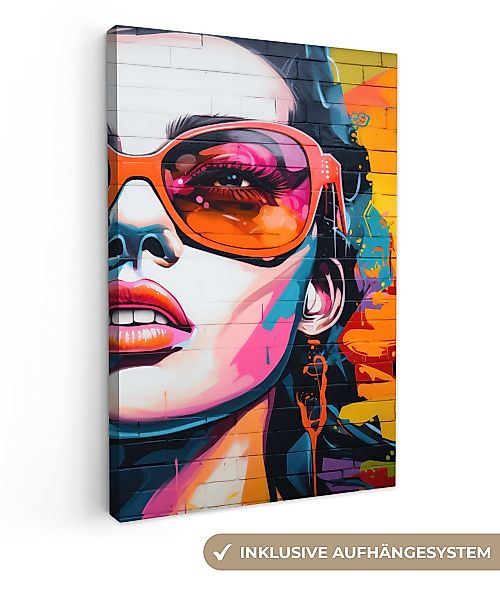 OneMillionCanvasses® Leinwandbild Frau - Brille - günstig online kaufen